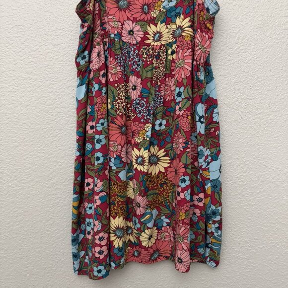 Natural Life Dress Women's Size XL Sleeveless Floral Print Button Front Boho - Picture 11 of 15